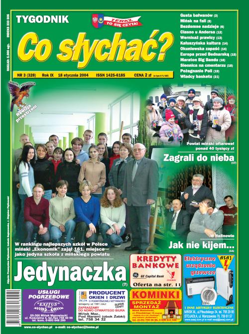 Okładka gazety Co słychać? - nr 3 (328) 2004